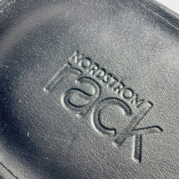 New NORDSTROM RACK Carrie Black Ajustable Ankle Strap Wedge Sandal M233 - Picture 10 of 12